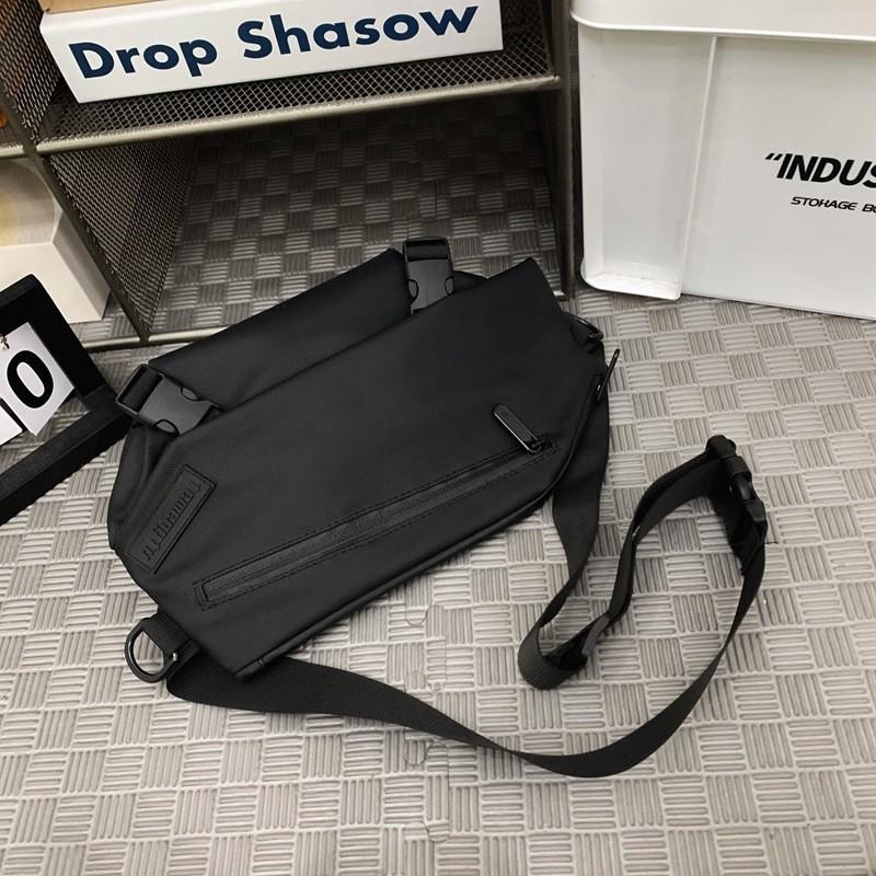 Стильная унисекс холщовая нагрудная сумка, вместительная дорожная сумка через плечо, легкая повседневная сумка-кроссбоди чёрный