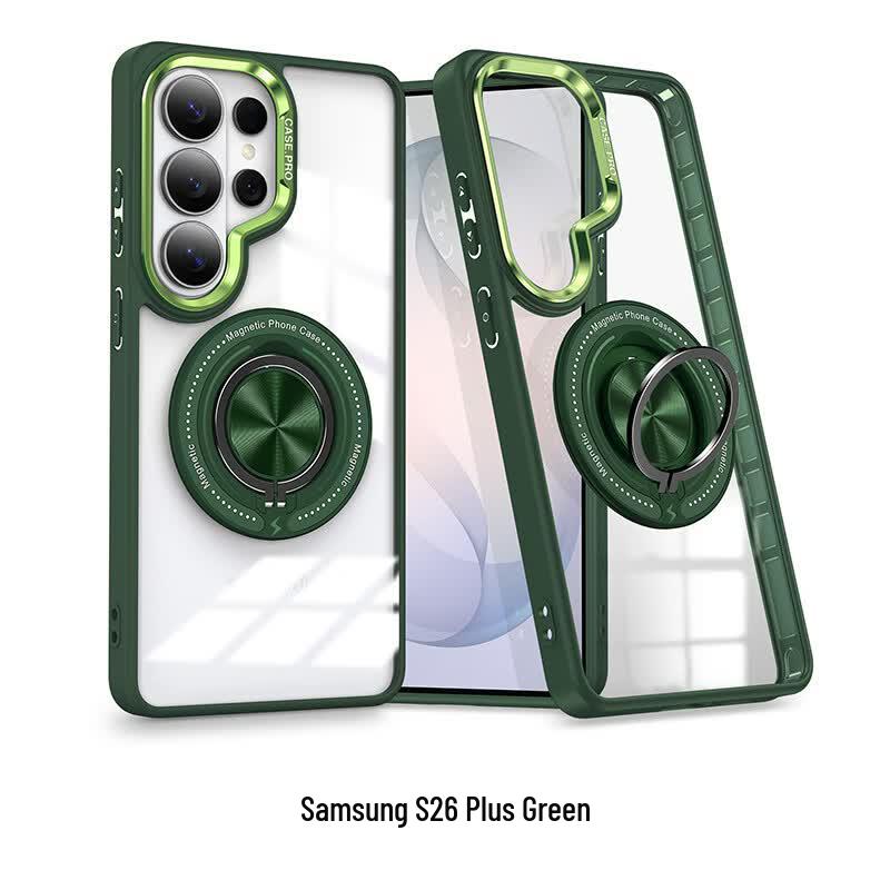 CAXITON Samsung Clear Magnetic Ring Stand Phone Case