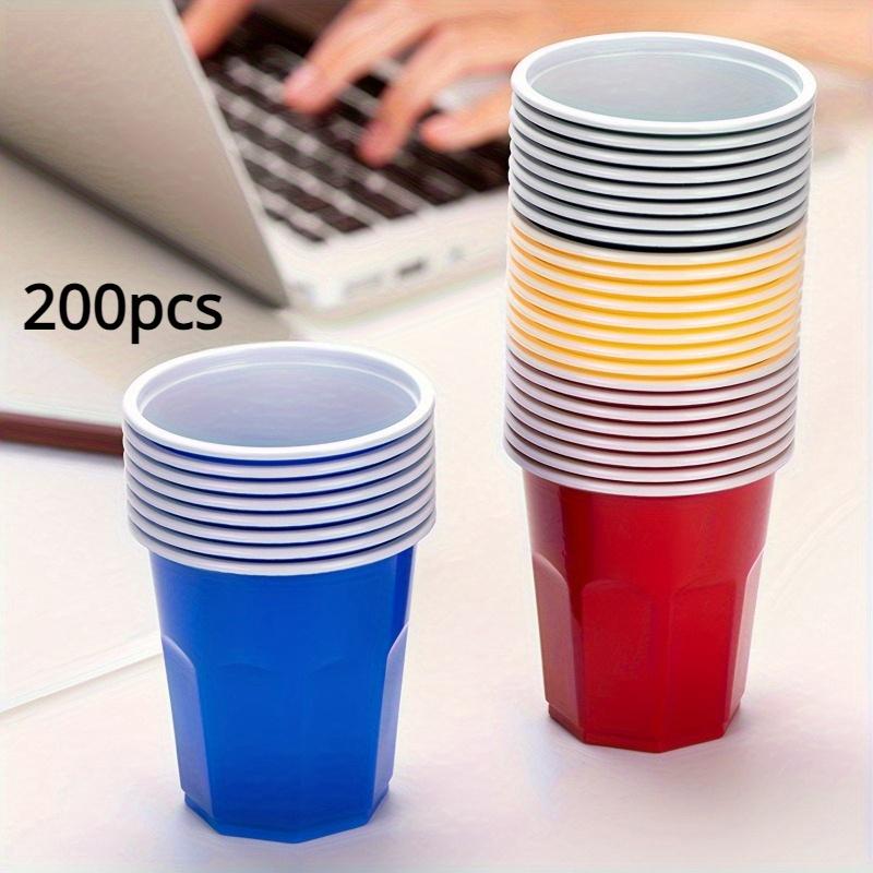 100/200pcs Vibrant MutiColor Plastic Cups Multi Color Cups for Hot and Cold Beverages - Perfect for Parties, Weddings, Graduation and Family Gathering