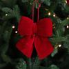Big Velvet Red Bow for Christmas Tree Decoration Valentine's Day Wedding Fences Stairs Fireplaces Festival Christmas Deco