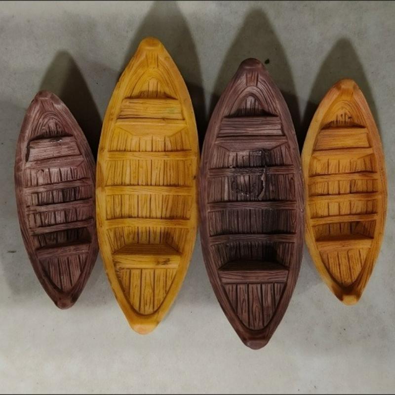 Mini Simulation Floating Boat Model Figurine Micro-landscape for Fish Tank Bonsai Landscaping DIY Decoration Aquarium Accessory