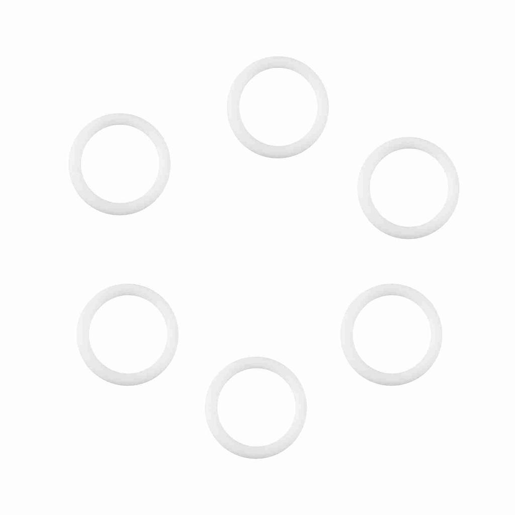 20pcs Silicone Safe O Rings Dummy Pacifier Chain Clips Adapter Holder for Baby White