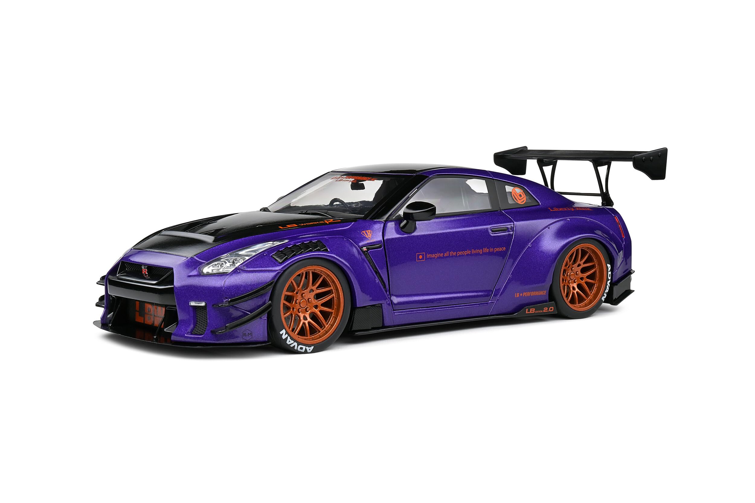 

Solido Scale Nissan R35 Liberty Walk PURPLEZILLA 2022 SOLIDO Liberty Walk Diecast Car 1/18 GT-R 2.0 (Product Code S1805812)