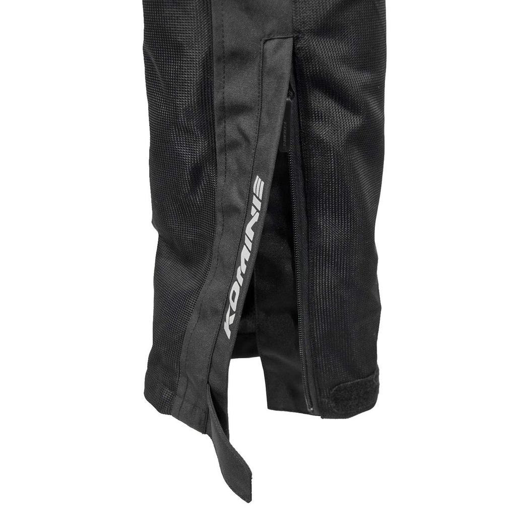 KOMINE Ochranné dobrodružné síťované kalhoty na motorku Černé L 12966 Na a Podzim Síťovaný materiál CE Standard Strečový materiál Chránič PK-746