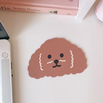 Getränkeuntersetzer Silikon Cartoon Tier Niedlich Leichtgewicht Verhindert Rutschen Bunte Tassenmatte Hund