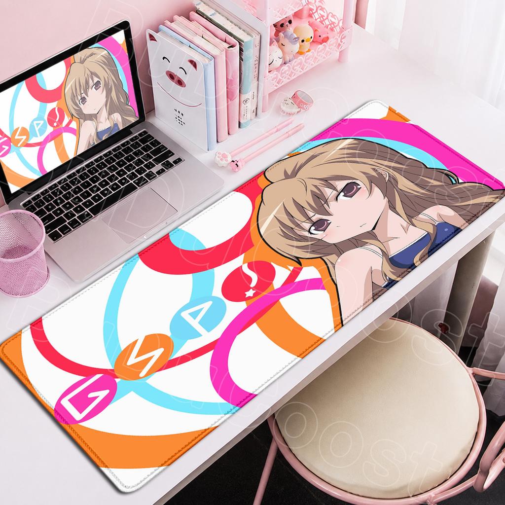 Non-Slip Rubber Base Mouse Mat Large Laptop Desktop Keyboard Carpet Hot Anime Toradora Kawaii Girl Taiga Aisaka Mousepad 90x40cm