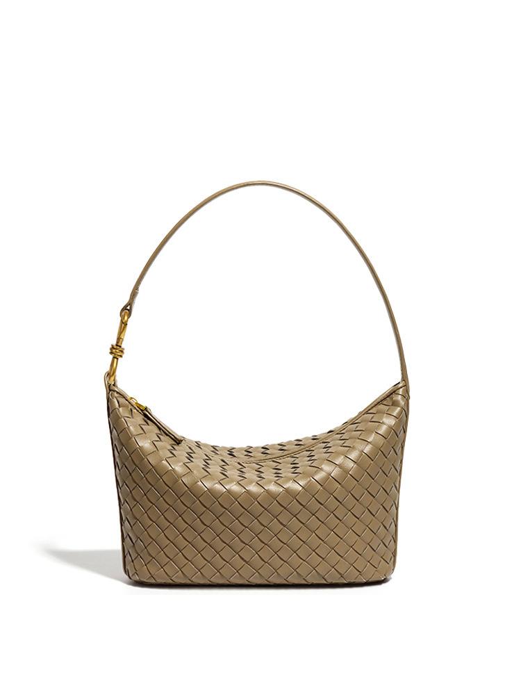 

Дизайнерская сумка Роскошь 2025 женская сумка Новый продукт ПУ Маленький размер плетеная сумка-ведро Высокое качество Женская сумочка коричневый