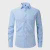Men's Spring Long Sleeve American Shirt - Versatile, Anti-wrinkle, Solid Color Business Professional Commuter Top