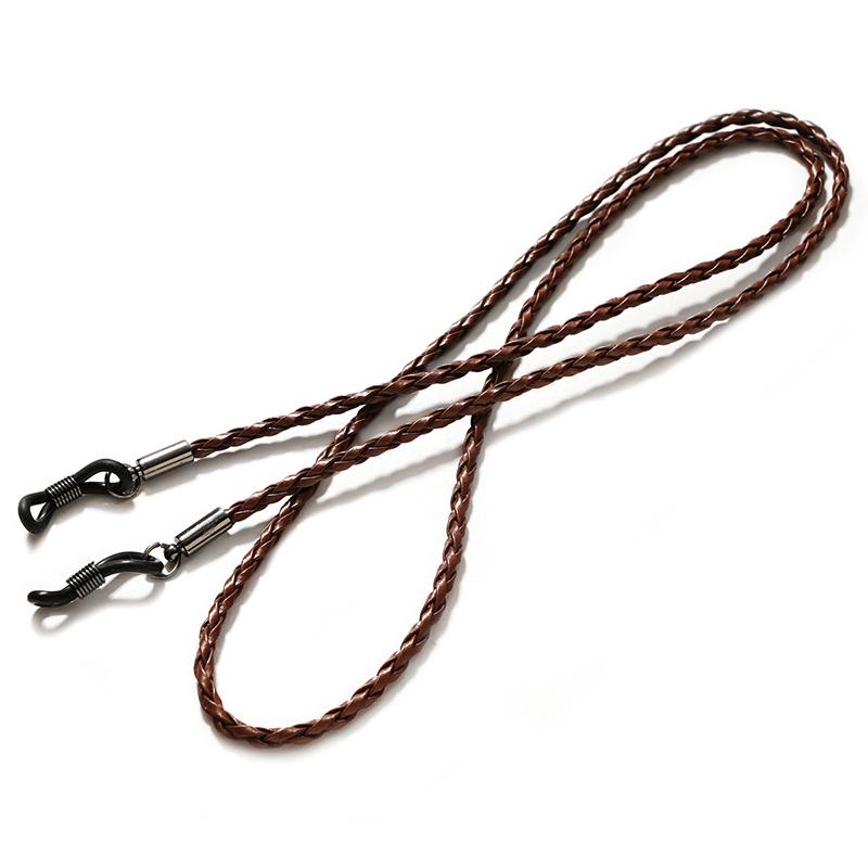 Thicken Twist Sunglasses Leather Rope Chain Eyewear Braided Glasses Lanyard Strap Outdoor Sports Non-slip Eyeglass Accessories