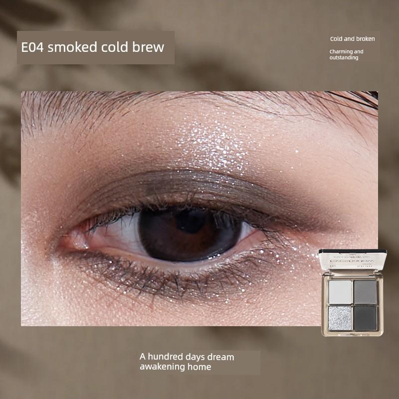 Daydreamer Four-Color Eyeshadow Palette Multi-Tone Pink Brown Earth Tone Palette for Women Matte Pearlescent Glitter Daydreamer