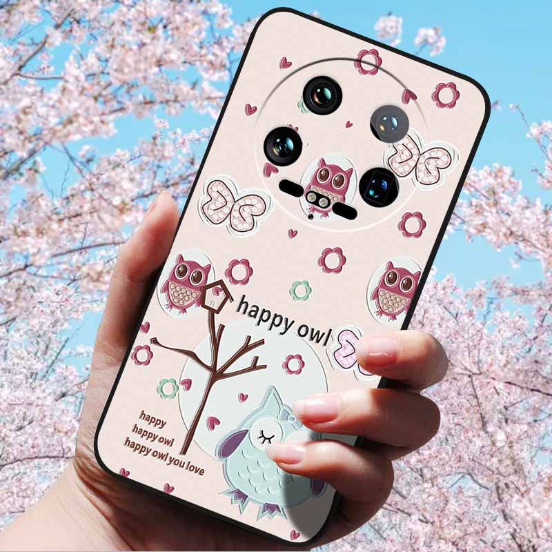 For Xiaomi 14 Ultra 5G 6.73" 14 Pro Cases Fashion 3D Retro Embossed Relief Soft TPU Siliocn Back Cover for Xiaomi 14 Capa Mi 14