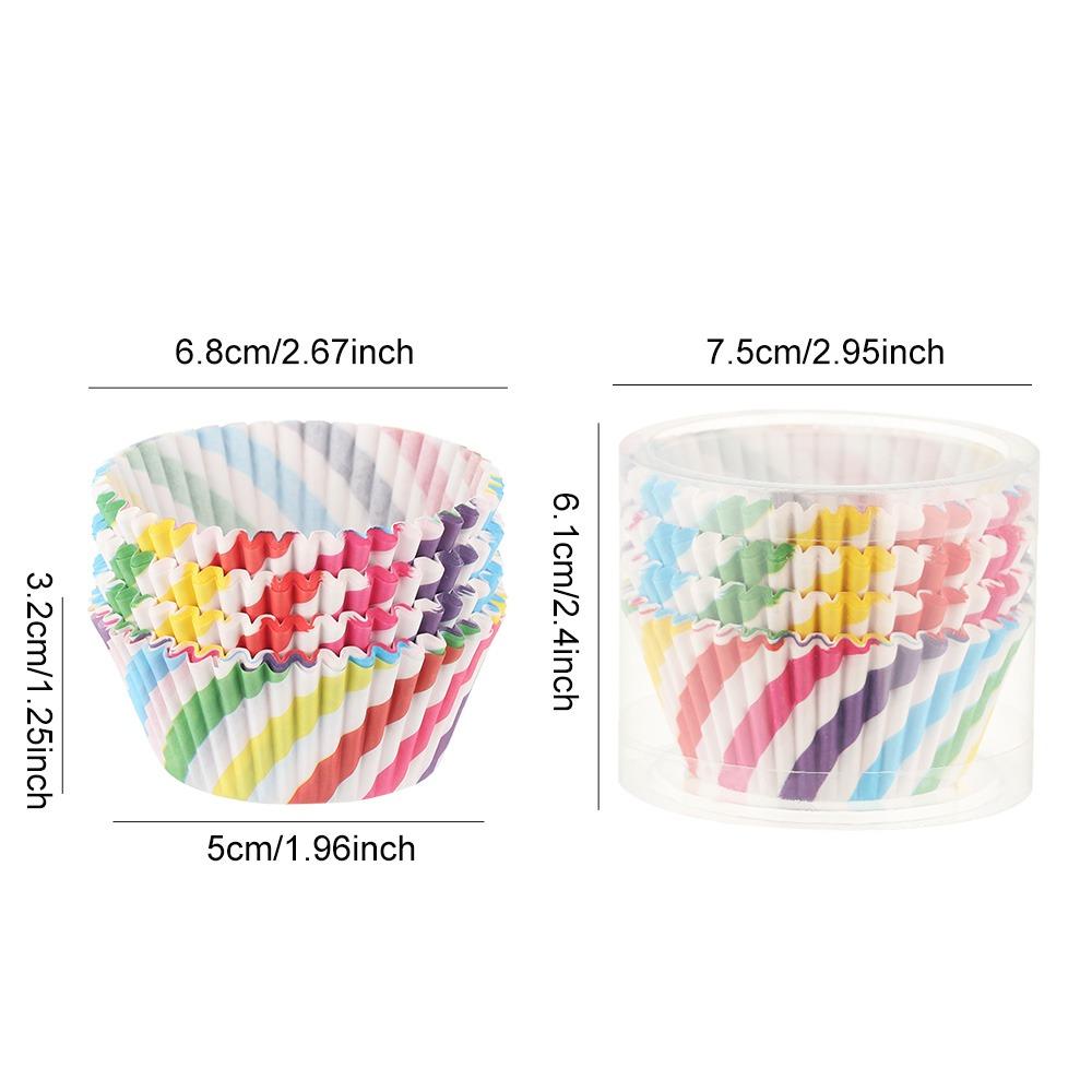 100pcs Colorful Cupcake Liners Greaseproof Paper Standard Size Baking Cups Food Grade Nonstick Molds Muffin Liners