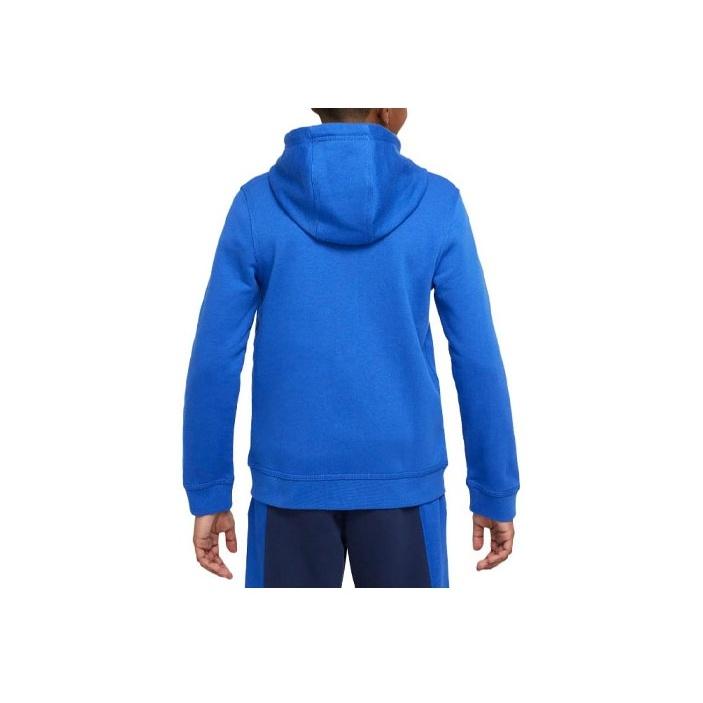 Nike Logo Vyšívaná Volná Sportovní Bunda s Kapucí Dětské bundy Modrá BV3699-480