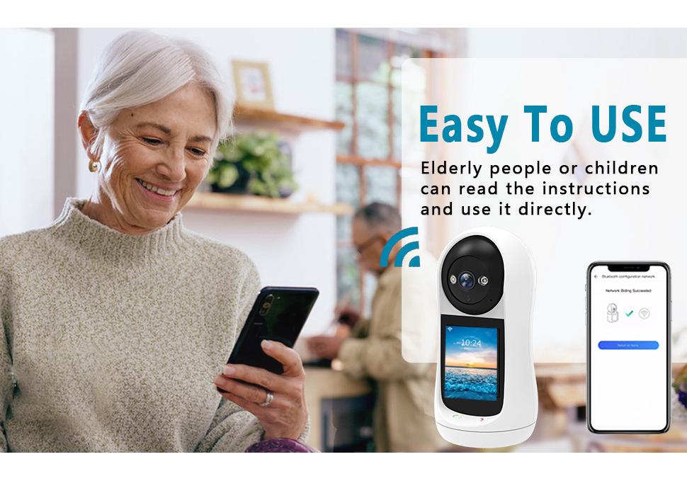 Smart Baby Monitor: Two-Way Video Call, One-Button Call, Infrared Camera with Screen