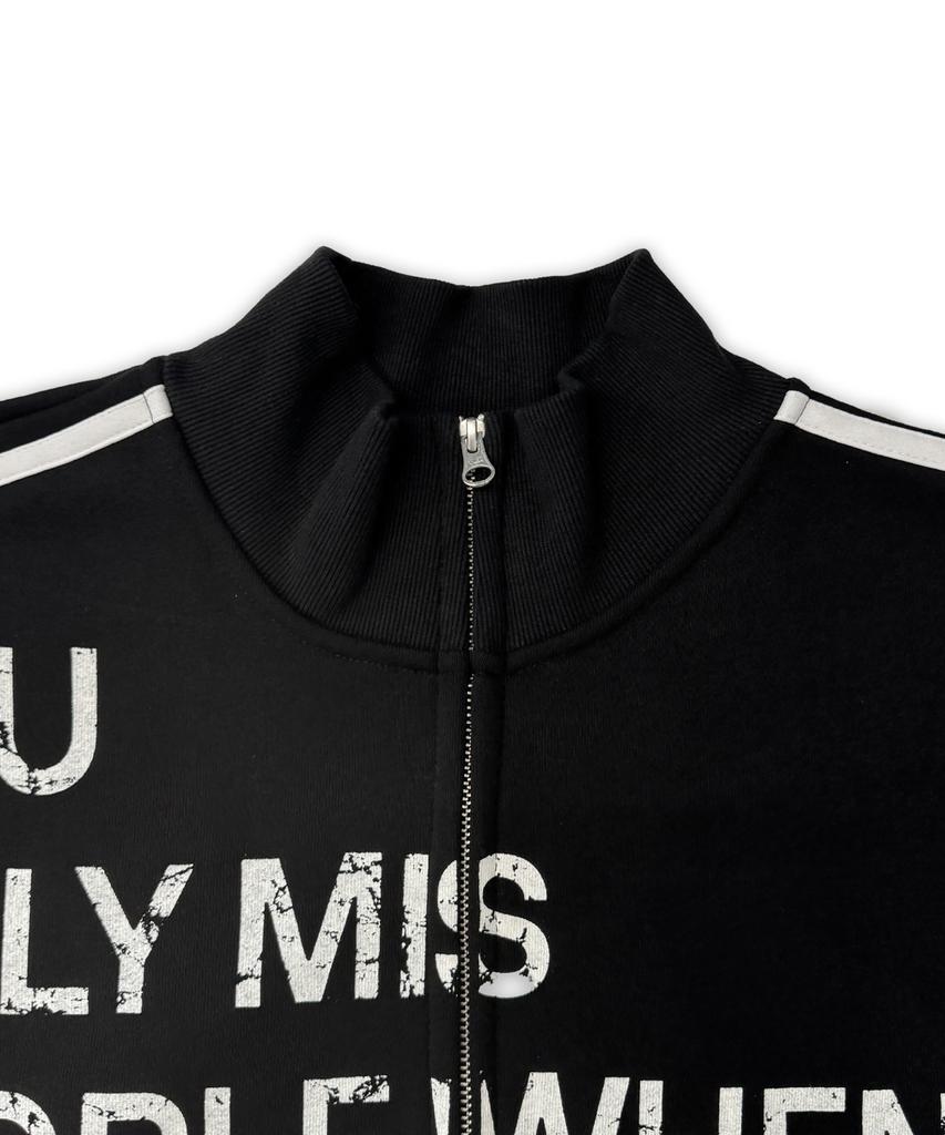 UNUSEDLAB Vintage Typography Only Zip-Up [Black]