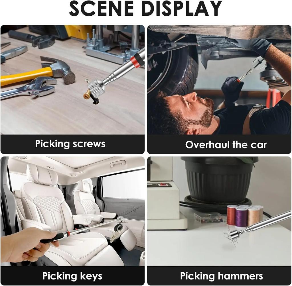 Telescopic Magnetic Pen Portable Metalworking Handy Tool Magnet Capacity for Picking Up Nut Bolt Adjustable Pickup Rod Stick