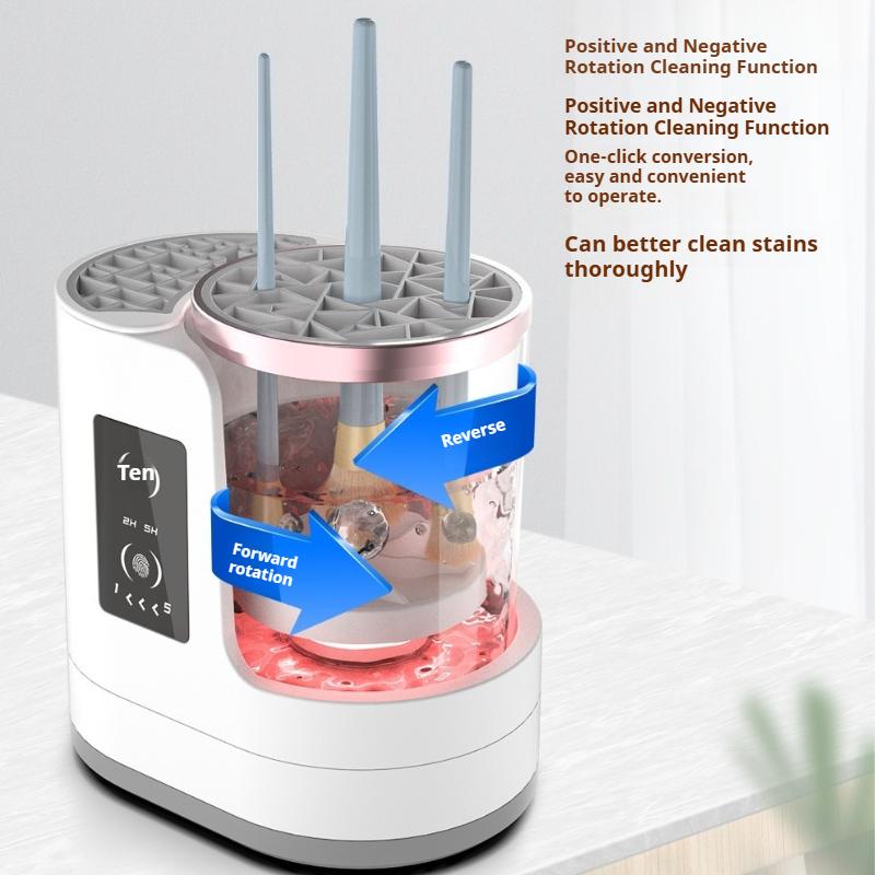 Makeup Brush Cleaner  Electric Drying and Brush-washing A Fully Automatic Cleaning Tool That Doesn't Damage The Bristles bianco