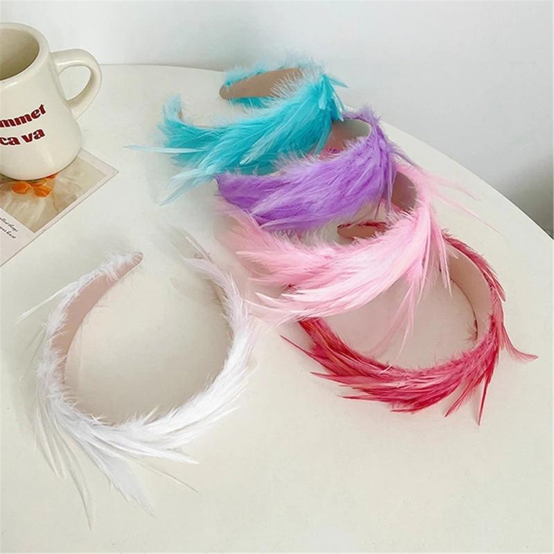 Wedding Fascinator Feather Headband for HorseRacing Lady TeaParty Derby Hairband