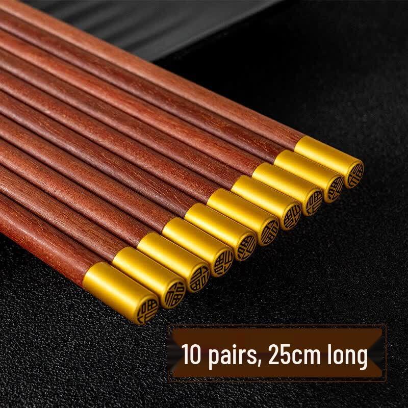 Qiwei Wenge Wood & Red Sandalwood Chopsticks with Metal Head