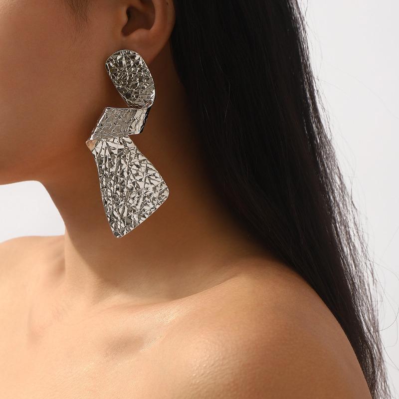 Personality Fashion Earrings Cold Wind Irregularly Folded Geometric Alloy Earrings