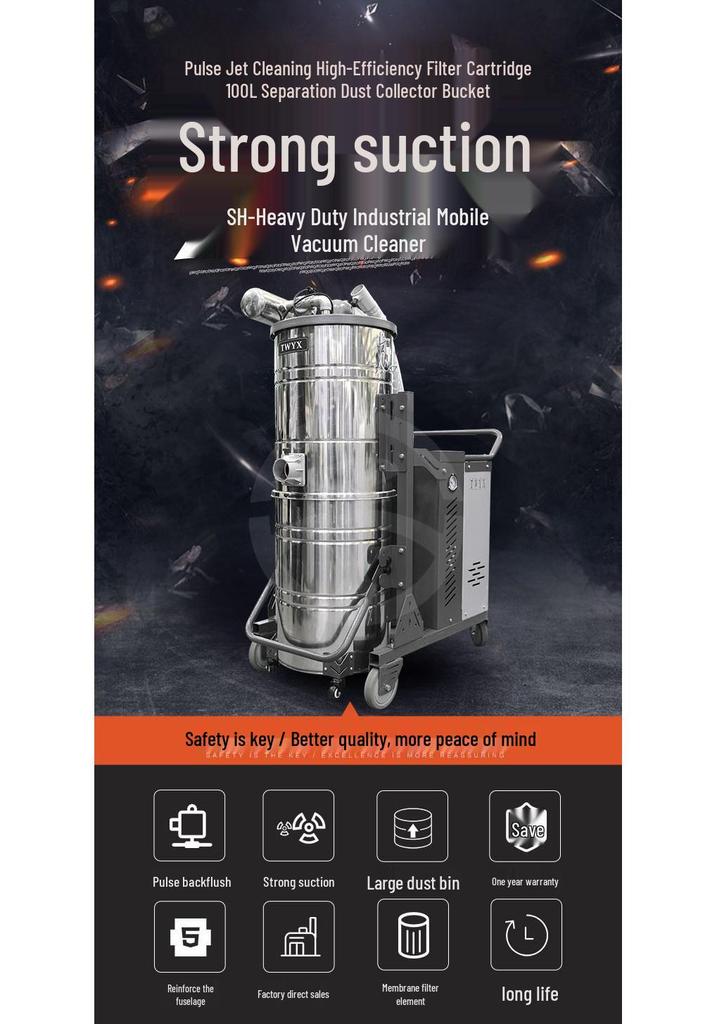 Quanfeng DL4000 4kW Industrial High Suction Mobile Vacuum Dust Collector