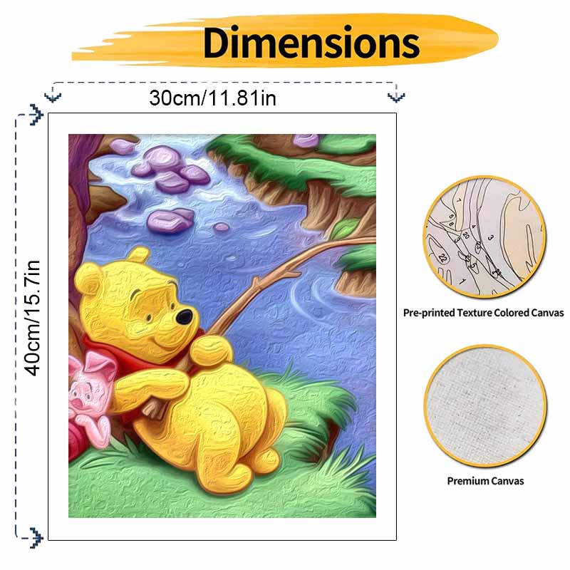 Disney Winnie the Pooh Oil Painting Art Handmade Diy Painting Home Decoration Gift