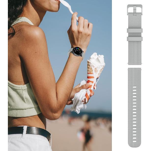 Compatible with Garmin Forerunner 255S/Forerunner 265S Bands, Soft Silicone Watch Band 18mm Quick Release Replacement Straps for Garmin Forerunner