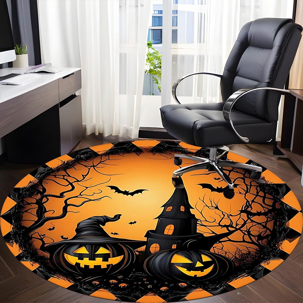 1 Stück Halloween-Kürbisse Stuhlteppich für Büro Rutschfest, Leicht, Maschinenwaschbarer Teppich für Büro, Schlafen, Zimmer - Feiertagsdekoryy251009117