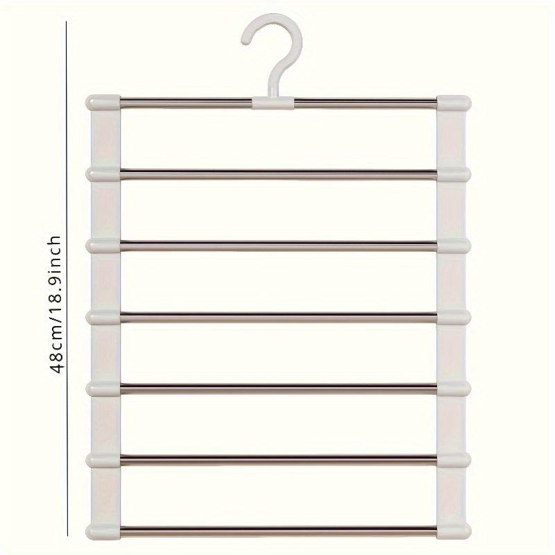 1pc Stainless Steel Space-Saving Foldable Pants Hangers for Jeans, Leggings & Trousers - Closet Organizer