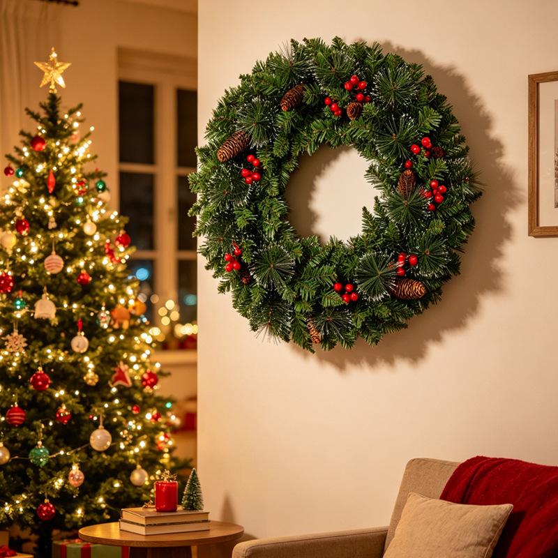 LED Christmas Wreath: Illuminated Door and Window Decoration