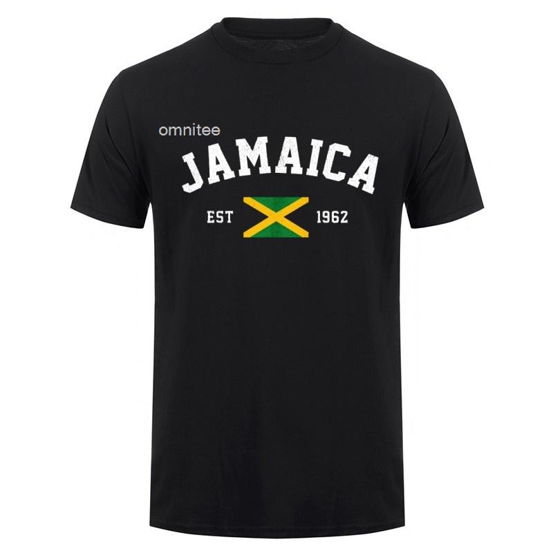 Fashion Jamaica Flag Tshirt Cotton Tshirt Funny Tops Tee Unisex Jamaican Tshirt Tees Gifts Camiseta Summer Streetwear HJ103