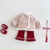 Girls' Festive Chinese-Style Goldfish Cotton Coat - Winter 2025 Velvet-Enhanced New Year Outfit