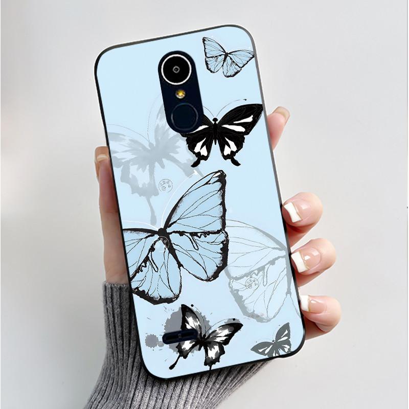 Hülle Für LG K8 2017/LG K8 2018/LG K9 2018 Weiches Silikon Schwarzes Gehäuse Für LG K10 2016/LG K10 2017 Hülle Niedliche Blume Cartoon Hülle