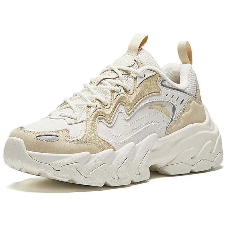 Anta Panshi Comfortable Fashion Non-Slip Wear-Resistant Low-Top Casual Shoes Women Sneakers White Yellow 122448865-8