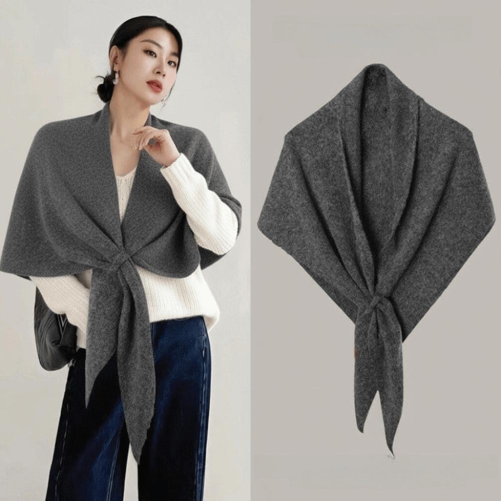 Cashmere Knitted Triangle Scarf Korean Style Winter Shawl Soft Cape Wraps  Women/Men