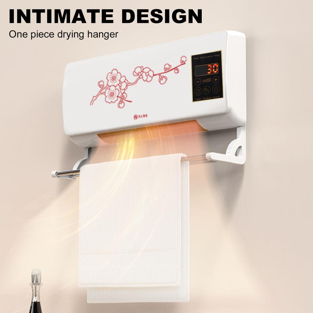 Wandmontierte Klimaanlage Tragbarer Geräuscharmer Elektrischer Raumheizer mit Touch-Display Fernbedienung Kleiderbügel