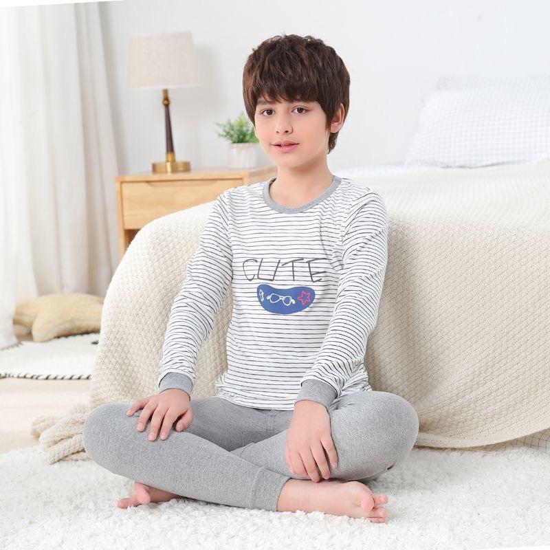 ew children's long ohns set boys older children baby bottoms children's clothing wholesale pajamas homewear tide