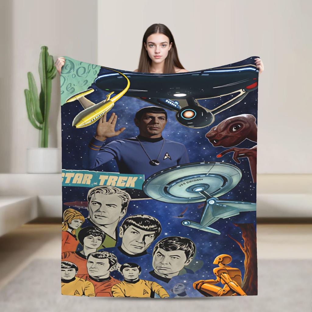 Soft Warm Blanket Travel Office S-Star T-Trek Ship Movie Throw Blanket Flannel Bedspread For Living Room Print Sofa Bed Cover