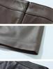 Plus Size High Waist Black Faux Leather A-line Mini Skirt for Women - Hip-Hugging Slim Fit for Spring and Autumn