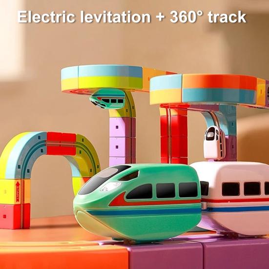 51/81/118Pcs/Set Magnetic Track Train Toy Kit Kids DIY Rail Building Gravity-Defying Electric Train Toy Toddlers Track Car Educational STEM
