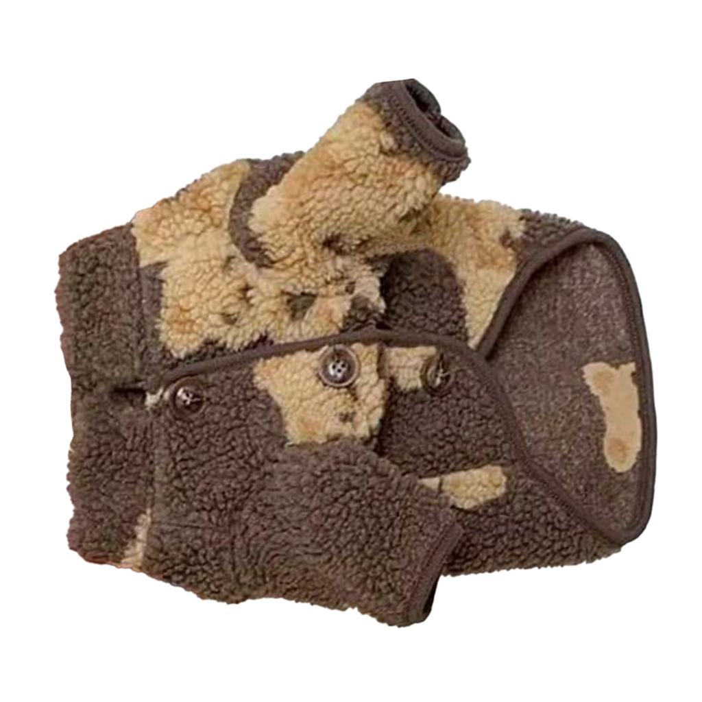 Pet Plush Clothes Cute Pattern Winter Comfortable Warm Dog Cat Clothes for Home Travel Party