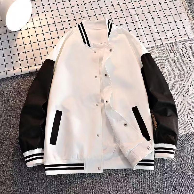 

Модный мужской осенний кардиган в стиле Гонконга: Контрастный цвет, Свободный крой, Повседневная куртка M