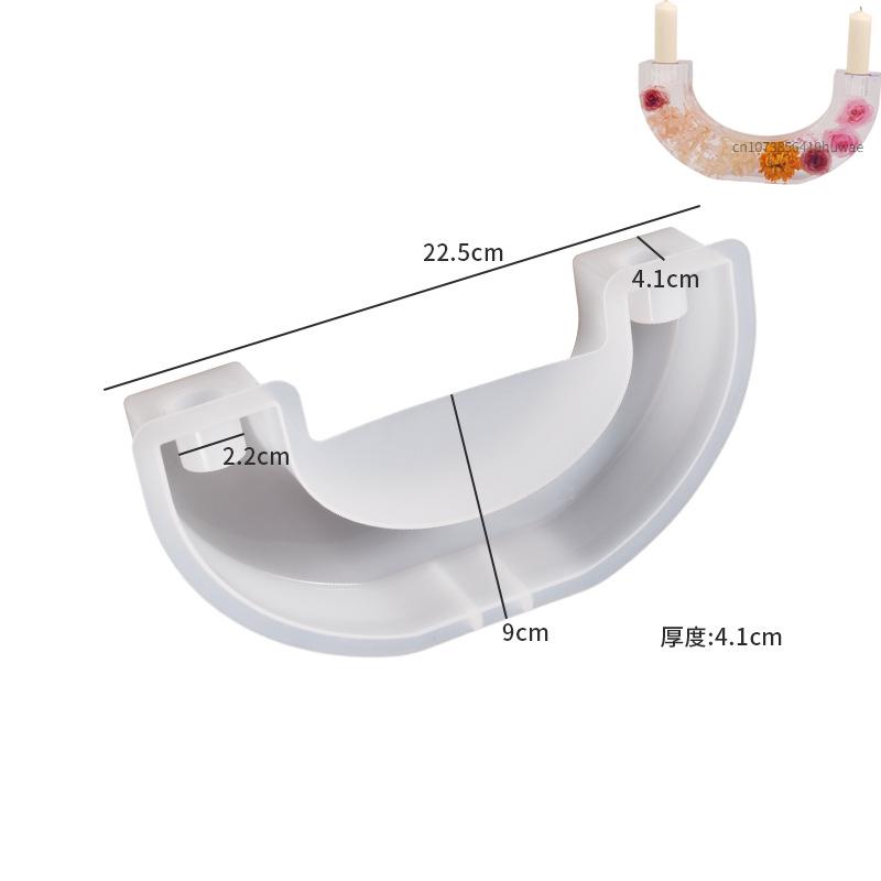 

Candle Holder Silicone Mold Crystal Mirror Epoxy Resin Mould DIY Cement Gypsum Arched Mould Candlestick Home Decor