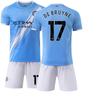 26 Manchester City Heim Blau Haaland Nr. 9 Trikot 17 De Bruyne 47 Foden Fußballtrikot Sportanzug