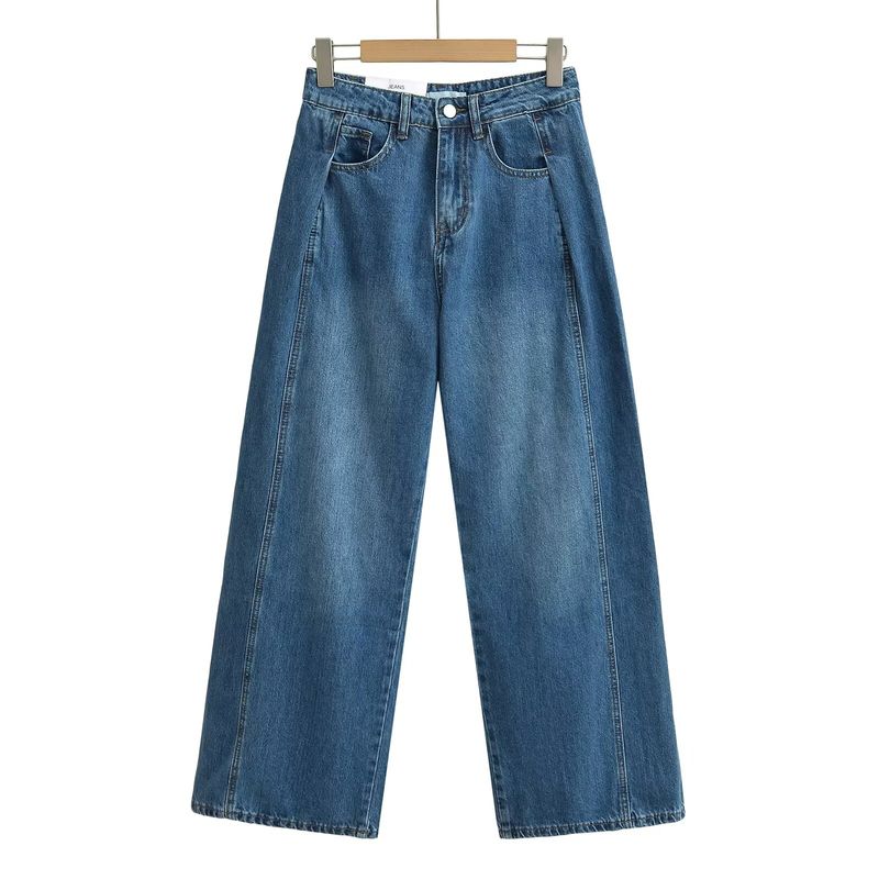 Summer New Arrival Women's Clothing American Retro High Waist Slim Looking Drape Narrow Version Loose Casual Denim Mop Trousers