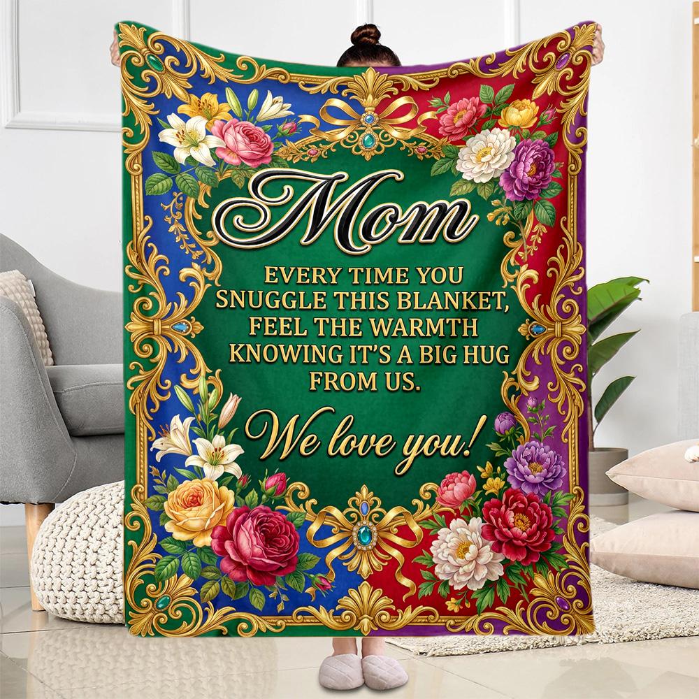 Love In Every Stitch Flannel Blanket-Soft and Suitable for Sofas,Beds,Offices,Travel,All Seasons,Great Gift for Holidays and Birthdays.