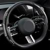 2pcs Carbon Fiber Non-Slip Steering Wheel Cover Car Accessories For Skoda Octavia MK2 MK3 2 3 A7 Fabia Karoq Kodiaq Superb Rapid Kamiq