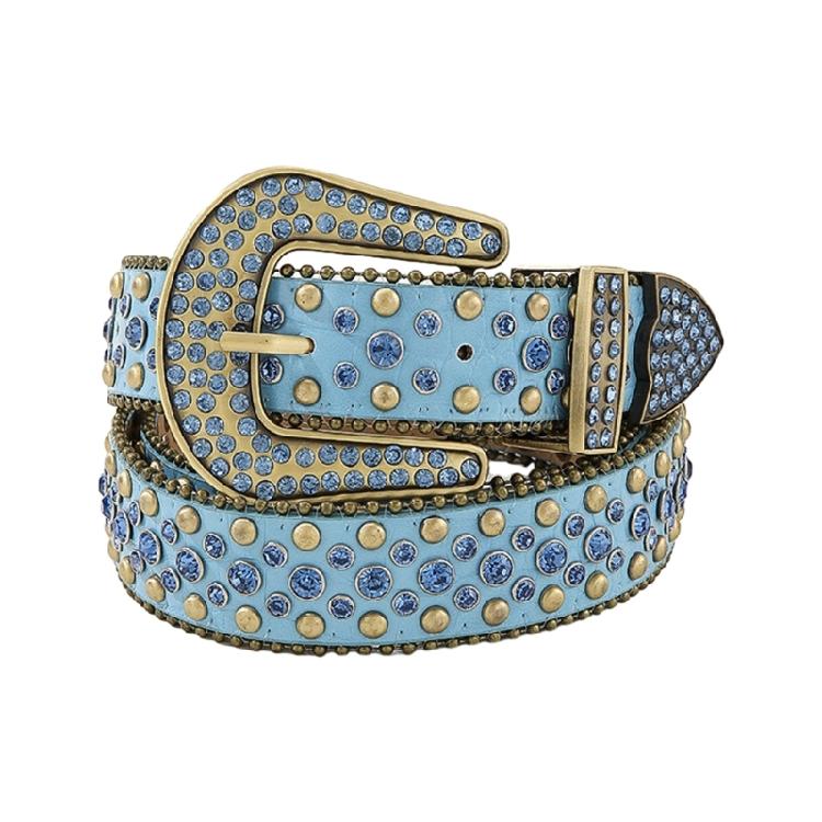 Fashion Adult Rhinestone Belt PU Waist Belt Wear Resistant Shimmering Belt