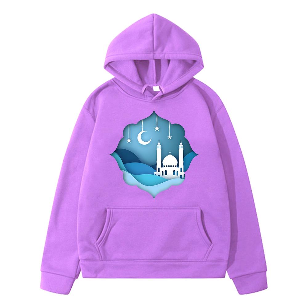 Ramadan Mubarak Print Hoodies Sweatshirt Muslim Boy Gir Clothes Y2k Sudadera Kids With Moon Ramadan Kareem Clothe Festive Outfit