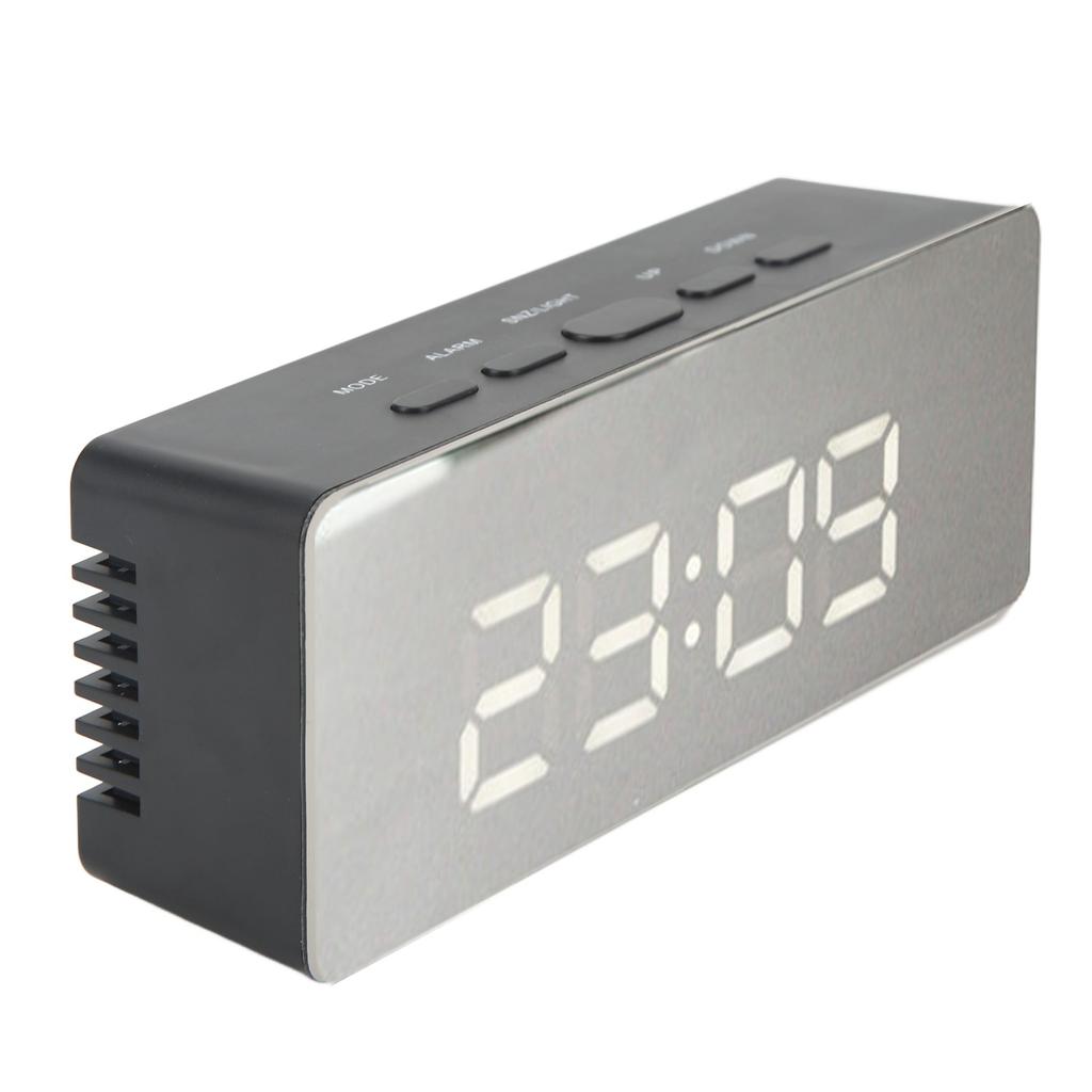 Digital Clock LED HD Large Screen Display Mirror Technology Black Battery Plug In Digital Alarm Clock for Home